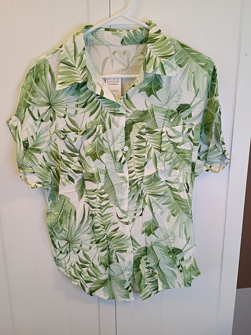 Cupshe Green Tropical Leaf Camp Shirt